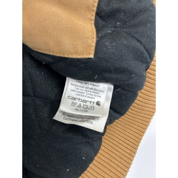 Carhartt Youth Small 7-8 Canvas Jacket Coat Tan Duck Canvas Quilted Hooded - Picture 7 of 16